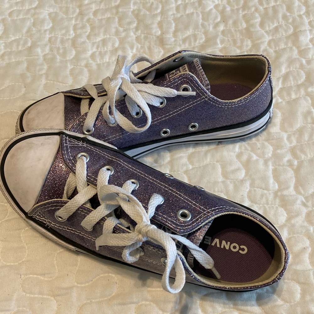 Sparkly purple Converse all stars